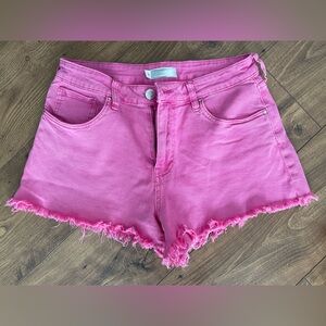Kut from the Kloth Pink Jean Shorts with Frayed Hem